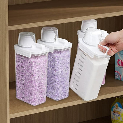 Sandmovie 3 Packs Laundry Detergent Dispenser, 78 Oz Clear Plastic Laundry Soap Containers with Scale