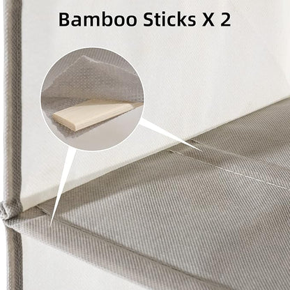 2 Packs Hanging Closet Organizer Storage, 3-Shelf Hanging Shelves for Closet, Closet Clothes Organizer and Storage with Side Pocket, Beige