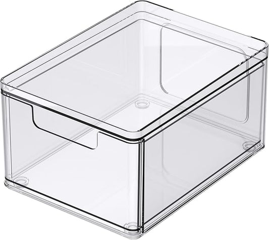 Simply Tidy Clear Stackable Storage Drawer - Waterproof & Dustproof Organizer with Non-Slip Base for Craft, Office & Home Supplies, 1 Pack
