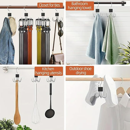 Belt Hanger for Closet Multi-Purpose 360° Rotatable Tank Top Hanger Tie Organizer for Closet Purse Holder for Closets Space-Saving Storage for Belt Bra Hat Tank Top Tie Scarf Purse (1PCS)