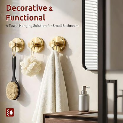 4 Packs Suction Cup Hooks for Shower, Heavy-Duty Wreath Hangers for Front Door, No Drill Glass Door Shower Suction Hooks No Damage for Walls Bathroom Kitchen Window Mirror Tile Towel Coat Robe Loofah