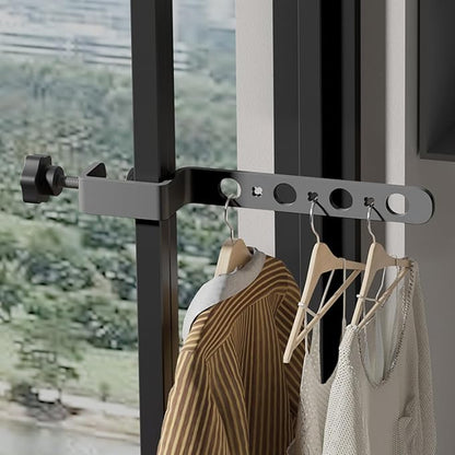 Foldable Indoor/Outdoor Basic 7-Hole Clothes Drying Rack - Gray, Space-Saving, Portable, Heavy-Duty Aluminum for Small Spaces, Balcony, Bathroom, Travel & Camping Airer