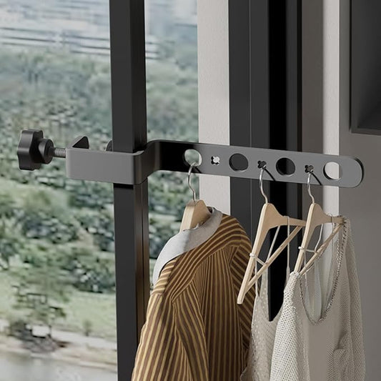 Foldable Indoor/Outdoor Basic 7-Hole Clothes Drying Rack - Gray, Space-Saving, Portable, Heavy-Duty Aluminum for Small Spaces, Balcony, Bathroom, Travel & Camping Airer