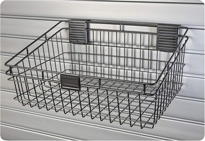 HandiWall Large 12 x 18 Steel Ventilated Basket for Slatwall Panel Storage and Organization