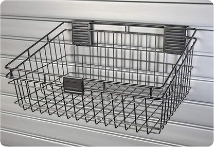 HandiWall Large 12 x 18 Steel Ventilated Basket for Slatwall Panel Storage and Organization