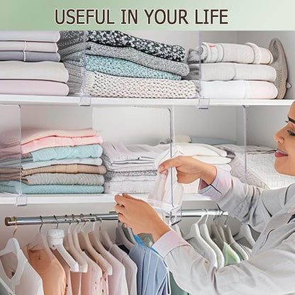Shelf Dividers for Closet Organization, 12Pcs Closet Purse Organizeder Acrylic Shelf Dividers Purse Closet Organized Closet Dividers for Shelves Clear Shelf Dividers Shelf Separators in Closet (10Pcs)