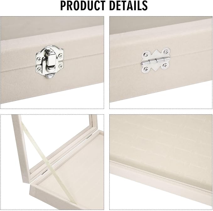 Rings Organizer Tray 100 Slot Velvet Ring Earring Storage Box TranSparent Cover Jewelry Store Ring Display Box Jewelry Display Cabinet for Girl Wife Mother