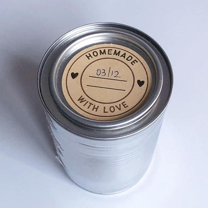 300 Pieces, 2" - Homemade with Love Stickers, Canning Labels for Jars to Write On