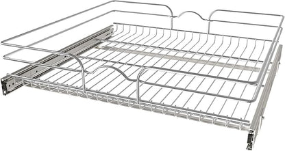 Rev-A-Shelf Kitchen Cabinet Pullout Shelf and Drawer Organizer Slide Out Pantry Storage Basket in Multiple Sizes, 24 x 22 In, 5WB1-2422CR-1