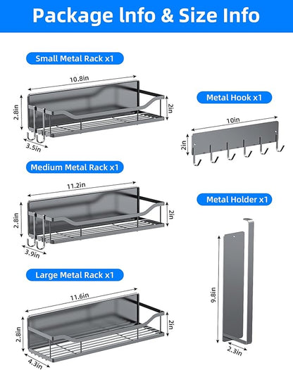 Multifunctional Magnetic Shelf for Washing Machine, Refrigerator, Microwave, and Any Metal Surface, Powerful Magnetic Shelves Include Magnetic Paper Towel Holder, Unique Hollow Design (5 pcs - Grey)