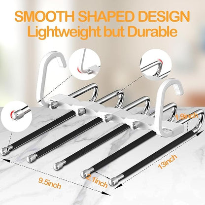 Pant Hangers Space Saving Jean Hangers -No Wrinkle Clothes Hanger - Closet Organizer and Storage, College Dorm Room Essentials Apartment Must Have - 1 Pack