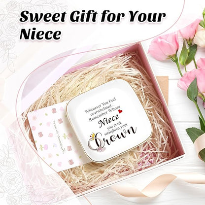 PUDDING CABIN Niece Gifts from Auntie, Jewelry Ring Holder Dish, Remember Whose Niece You Are, Birthday Mothers Day Gift