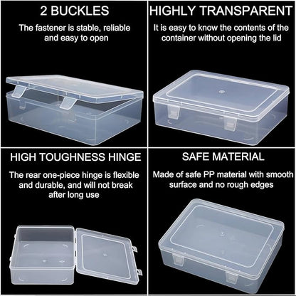 Bead Organizer Box, 60pcs Small Clear Plastic Storage Containers, Craft Storage Box Features Hinged Lid and Labels, Mini Boxes for Bracelets, Jewelry, Diamonds, Clay Beads, Screws, Seeds, Small Parts