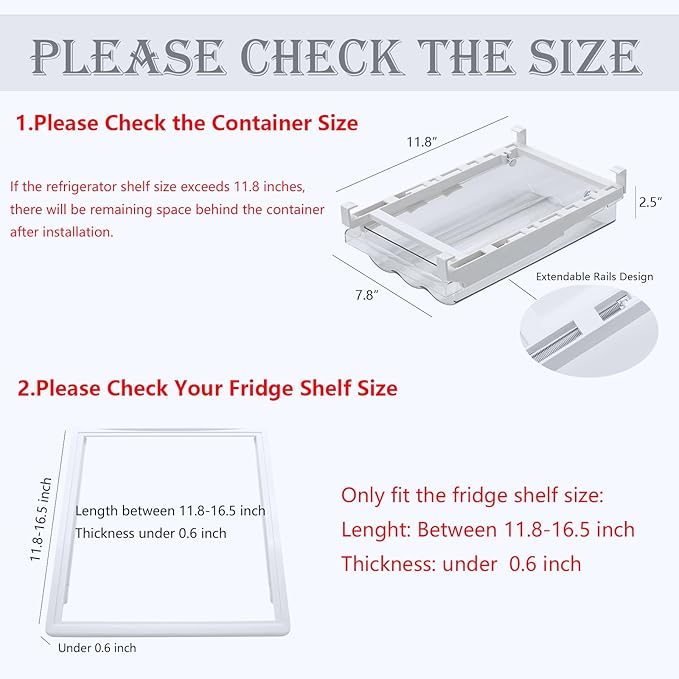 Refrigerator Organizer Bins - Large Capacity Egg Holder Tray for Refrigerator, Clear Plastic Container Drawer for Egg, Home Essentials Organization and Storage Box