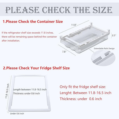 Refrigerator Organizer Bins - Large Capacity Egg Holder Tray for Refrigerator, Clear Plastic Container Drawer for Egg, Home Essentials Organization and Storage Box