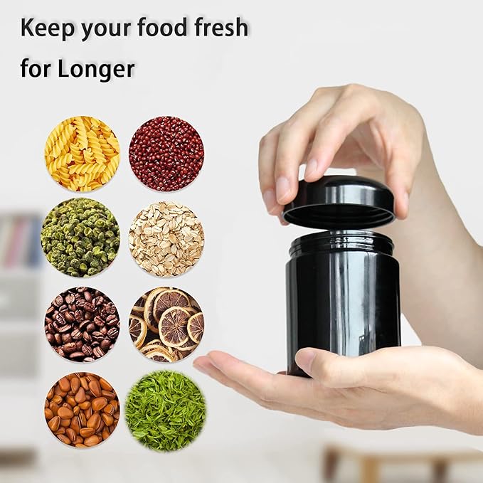 Black Glass Storage Container Jar 250ml Half Oz with UV Protection for Spice Coffee
