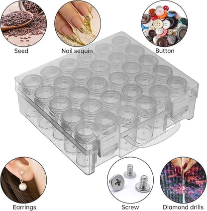 Bead Organizer, Bead Containers, 30 Grids Diamond Painting Storage Containers Clear Bead Organization Diamond Painting Accessories Small Storage Container for Beads Seeds Glitter Rhinestones (1 Pack)