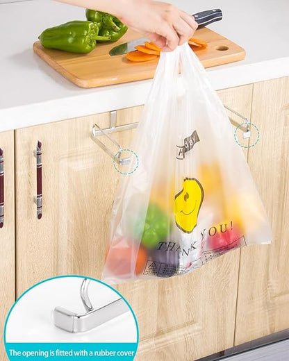 YQh Garbage Bag Holder Stainless Steel for Kitchen Cabinet Doors and Walls (Open-top Style)