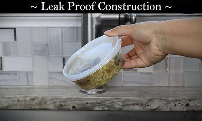 Zekii EXTRA THICK Deli Containers with Lids, [48Sets 8oz] Soup Containers w/Lids Airtight, Disposable, BPA Free, Takeout soup Cups, Meal Prep, Food Storage Containers with Measurements