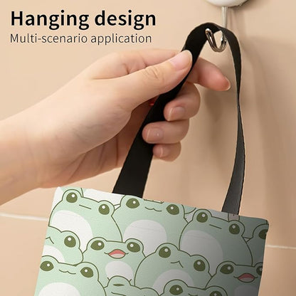 Plastic Bag Holder, Wall Mount Grocery Bag Organizer, Funny Hanging Trash Storage Dispenser for Home Kitchen Cute Green Frog