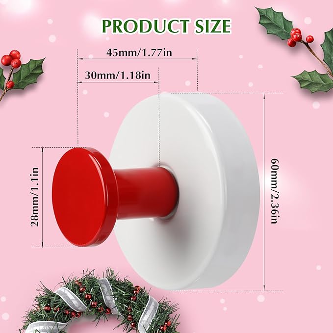 Fenas Suction Cup Hooks for Shower No-Drill Bathroom Hooks for Towels, Robes, Loofah Mountable on Bathroom Walls, Kitchen, Glass, Mirrors, Tile and Smooth,Non-Porous Surfaces (2, Red White)