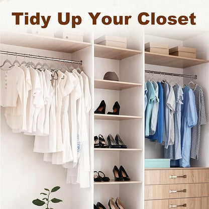 HOUSE DAY Heavy Duty Plastic Hangers 50 Pack, Non Slip Clothes Hangers with Rubber Grip and 360° Hook - Thin Plastic Hanger Space Saving - Coat Hanger Grey, Closet Organizer for Shirt, Pants, Suit