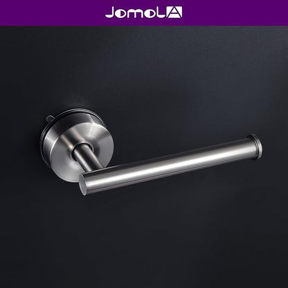 JOMOLA Stainless Steel Toilet Paper Holder, Suction Cup Bathroom Tissue Roll Paper Towel Holder, No Drill Wall Mount Storage for Bathroom, Kitchen, RV, 1 Pack