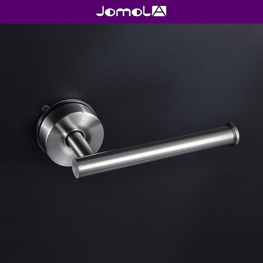 JOMOLA Stainless Steel Toilet Paper Holder, Suction Cup Bathroom Tissue Roll Paper Towel Holder, No Drill Wall Mount Storage for Bathroom, Kitchen, RV, 1 Pack