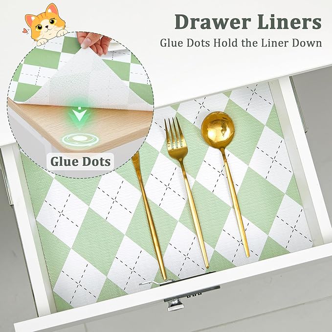 Sage Green Shelf Liner for Kitchen Cabinets 12" x 360" Non-Adhesive Non-Slip Drawer Liners for Dresser, Waterproof Washable Paper, Durable Protector Mat for Pantry Shelves Cupboards