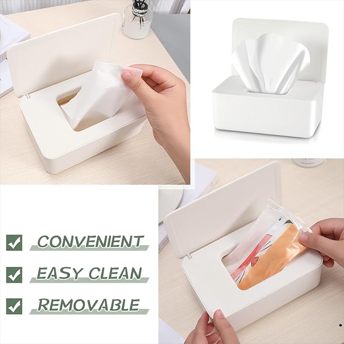 Dryer Sheet Holder with Hinged Lid,Plastic Dryer Sheet Dispenser Container Storage Box Fabric Softener Sheets Holder for Laundry Room Decor(White)