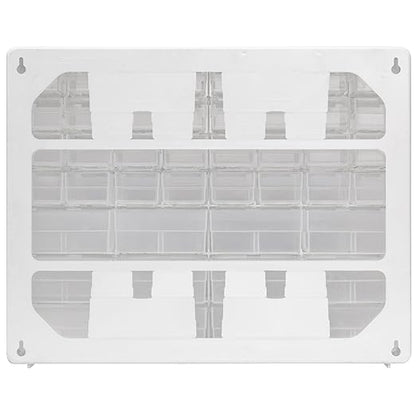 Akro-Mils 44-Drawer Plastic Drawer Storage Cabinet for Garage Organization, Bead Organizer, Building Bricks Storage, Teacher Toolbox, Makeup Organizer, 20-Inch W x 6-Inch D x 16-Inch H, 10144 White