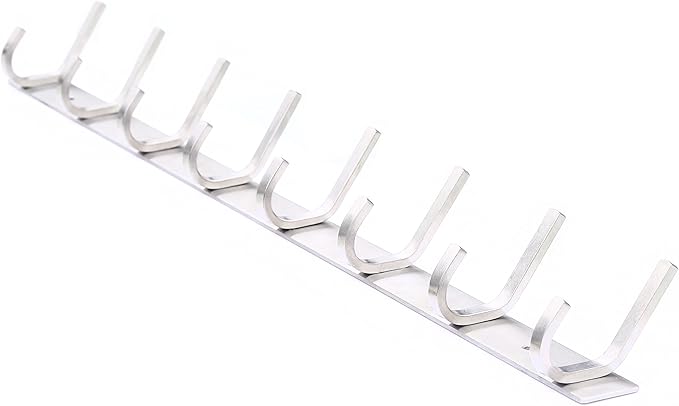 WEBI Heavy Duty 24 Inch SUS 304 Coat Bath Towel Hook Hanger Rail Bar with 8 Hooks,Brushed Finish,for Bedroom,Foyers,Hallways Home Office Storage Organization, C-CBG08
