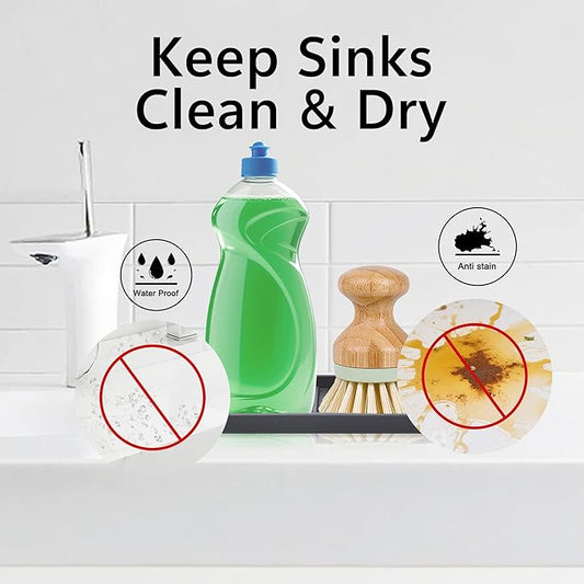 Mofason Silicone Sponge Holder, Tray for Soap and Sponge, Kitchen Sink Tray, Accessories to Help You Clean Kitchen Sink Sponge Rack（Gray, 2 Pack）