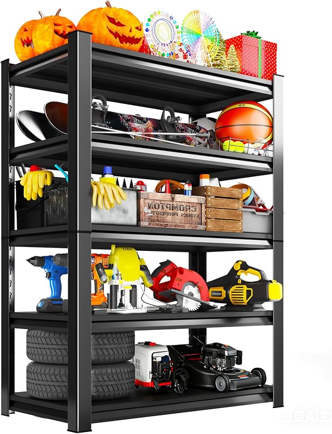72" H Garage Storage Shelves 5-Tier,Garage Storage System Shelves Adjustable 2000LBS,Storage Shelving for Basement,Pantry,Kitchen,Warehouse,72" H x 35.55" W x 16" D
