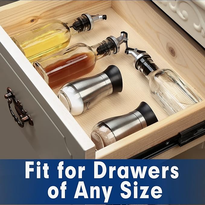 Shelf Liner, Drawer Liner, 2 Rolls x 12 Inches x 20 FT Cabinet Liner for Kitchen Cabinets Non-Adhesive Shelf Liners, Waterproof Shelf Paper with Non-Slip, Durable Liners, Clear