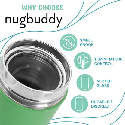 Mini Airtight Storage Container - Vacuum Sealed Insulated w Nested Glass Jar - UV Protection, Temperature Controlled Stainless - Whiteboard Finish w Marker Included - 100 ml (1/4 Oz)