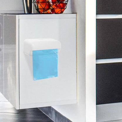 NUOBESTY 2Pcs Wall Mounted Trash Bag Dispenser, Universal Size Trash Bag Holder Organizer No Drill Easy Installation Storage Box for Kitchen, Bathroom & Pantry (White)
