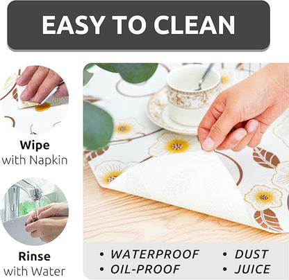 RAY STAR 18X96 Inch Shelf Liner for Kitchen Cabinets, Non-Adhesive Cabinet Liner Washable, PVC Drawer Liner for Dresser Non-Slip Bathroom (Yellow Flower)(5 Roll)