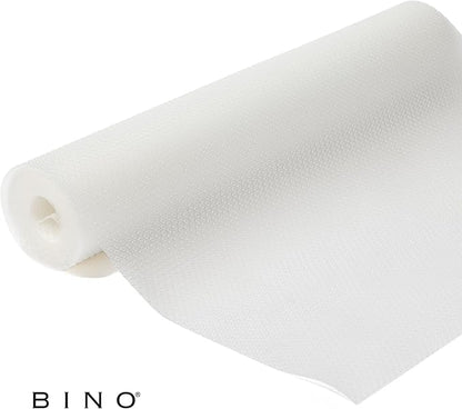 BINO | Non Adhesive Shelf Liner Roll - Dotted Clear, Non Slip Drawer and Shelf Liner for Kitchen Cabinets