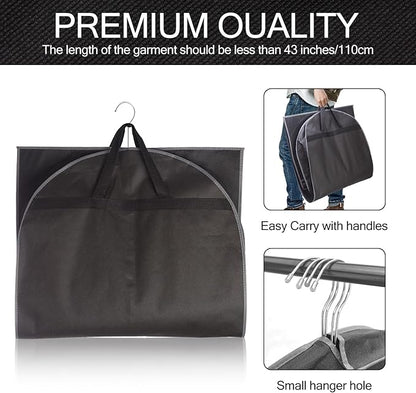 3 Pack 43" Garment Bag Suit Bag Garment Bags for Travel Duffle Bags for Hanging Clothes Storage Bag Carry on Garment Bag, Ideal for Wardrobes, Blazers, Dresses, Coats