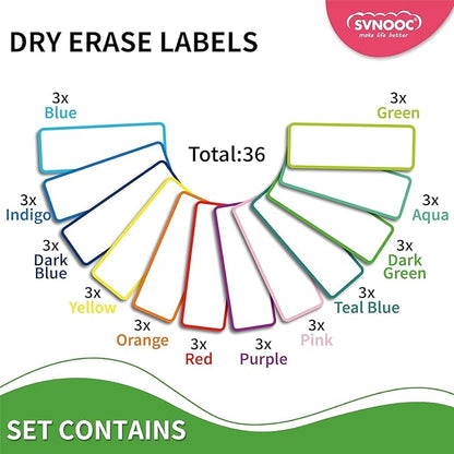 Reusable Dry Erase Labels Sticky Notes for Storage Bins Organizing Jar Pantry, Waterproof Removable Label Stickers for Kitchen Office School All Purpose Use (1.25 * 3.5 inches Mullticolor)