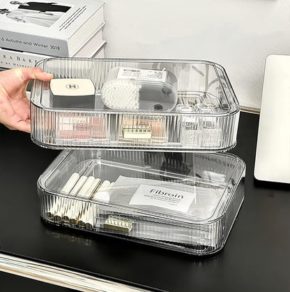 Decorcode Stackable Clear Plastic Organizer Drawer | Organize Eyeshadow Palettes, Cosmetics, and Beauty Supplies on a Vanity