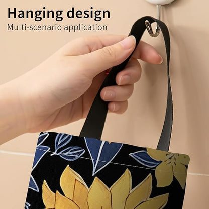 Plastic Bag Holder, Wall Mount Grocery Bag Organizer, Funny Hanging Trash Bag Storage Dispenser for Home Kitchen Boho Sunflower