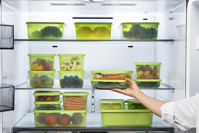 LocknLock HLE5600 Fresh-Block Plastic Food Storage Container with Lid for Fruits, Veggies, Produce, Meal Prep, Leftovers, BPA-Free, Airtight, Leakproof, Microwave, Dishwasher, Freezer-Safe, 3.2L