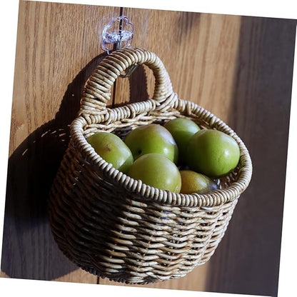 Decorative Woven Storage Basket for Kitchen Wall Mounted Egg and Vegetable Organizer High Grade Garlic and Ginger Container Elegant Design for Home Organization