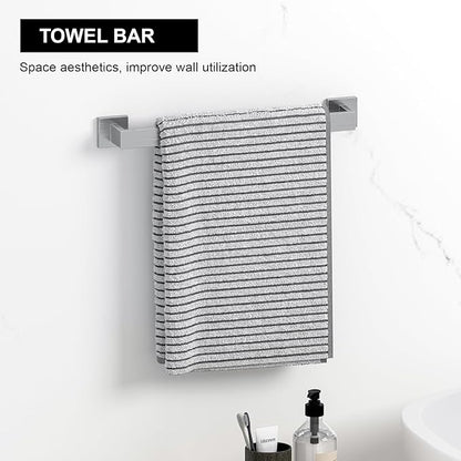 Bathroom Hardware Set Brushed Nickel 10-Pieces Bathroom Towel Rack SUS304 Stainless Steel Bath Towel Bar Set, Towel Racks Wall Mounted.