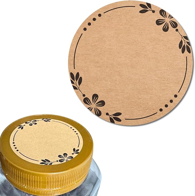 300 Pieces, 2 inch - Canning Labels for Mason Jars, Brown Kraft Jar Stickers to Write On