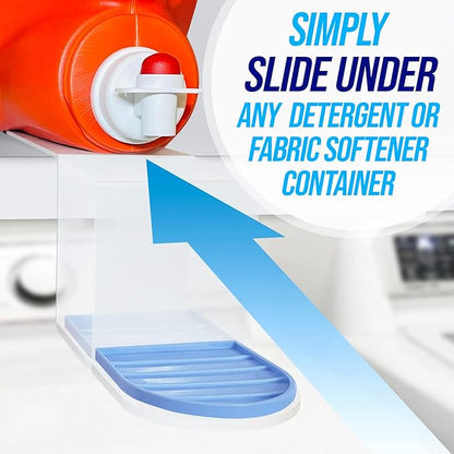Simplation [2 Pack] Laundry Detergent Cup Holder, Detergent Drip Catcher (Upgraded Drip Tray), No More Mess or Leaks, Slide_Style