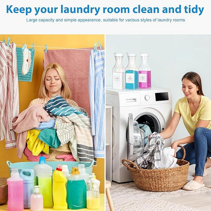 6 Pack Laundry Detergent Dispenser 53 oz Laundry Soap Dispenser with 20 Label Laundry Room Organization for Liquid Powder Bleach Scent Booster Beads