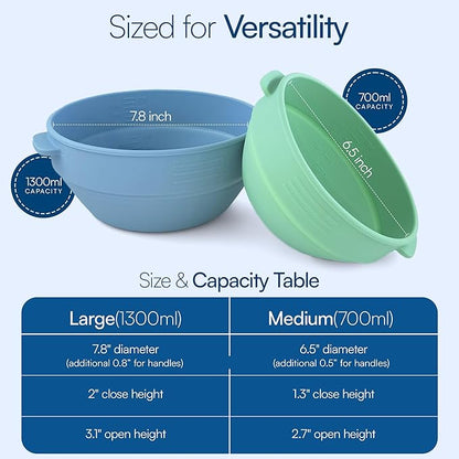 SAMATIZE Pizza Dough Proofing Containers with Lids – 4-Pack Silicone Stackable Boxes for Pizza Dough Balls – Airtight, BPA-Free Rising Buckets – Microwave & Freezer Safe Storage Set